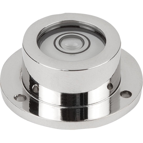 Round Spirit Level W. Mounting Flange D1=17 H=10, Form:A Brass, Comp:Polyamide, D=25, E30'